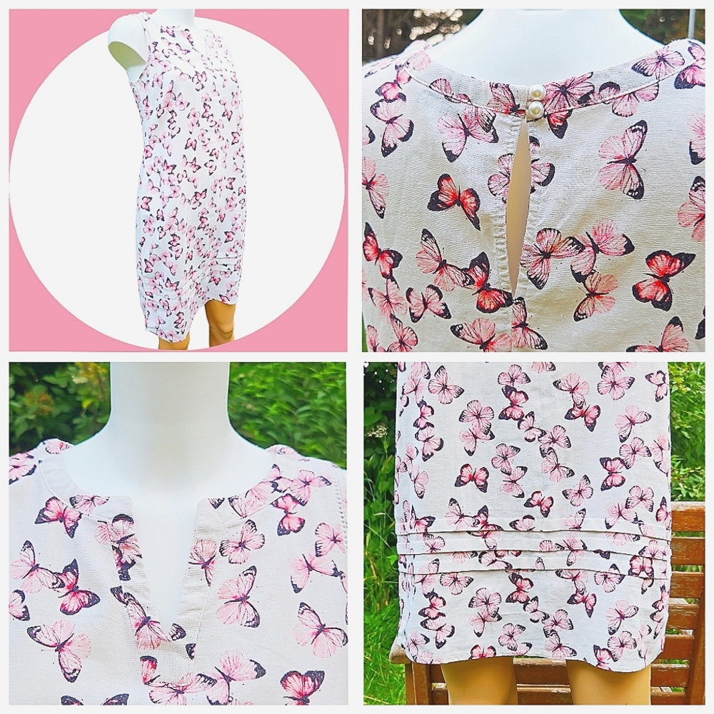 VGC Size 10 linen mix slip dress, light, cool, breezy perfect summer dress ☀️ - Picture 1 of 13